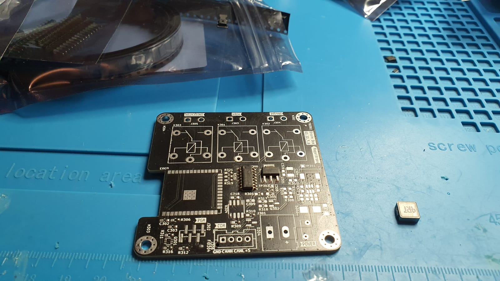 Completed finger-tip detector board prototype